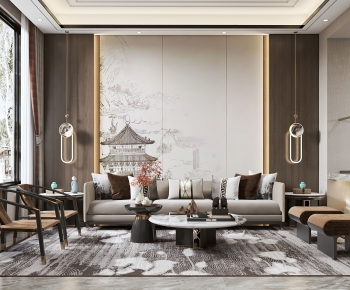 New Chinese Style A Living Room-ID:471103918