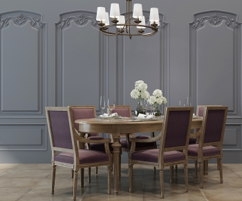 American Style Dining Table And Chairs-ID:368606092