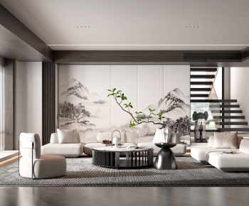 New Chinese Style A Living Room-ID:778002986