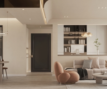 Modern Wabi-sabi Style A Living Room-ID:966537004
