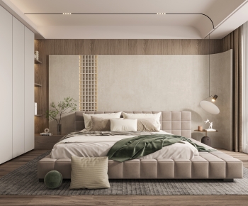 Wabi-sabi Style Bedroom-ID:368493086