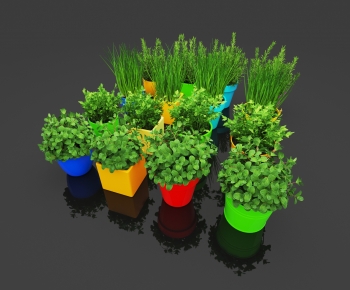 Modern Potted Green Plant-ID:471570013