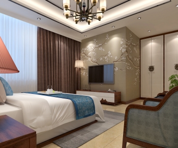 New Chinese Style Bedroom-ID:382344966