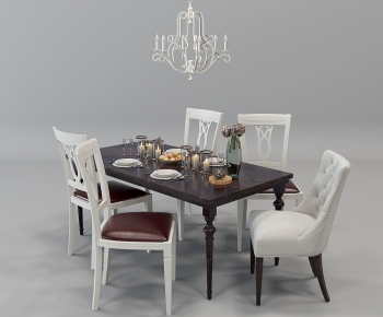 American Style Dining Table And Chairs-ID:619297039