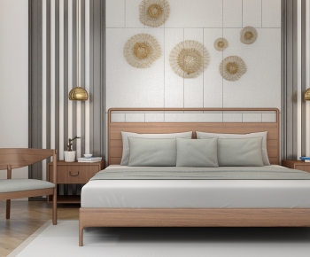 New Chinese Style Double Bed-ID:281111001