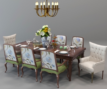 American Style Dining Table And Chairs-ID:367364882