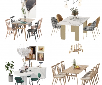 Modern Nordic Style Dining Table And Chairs-ID:157216078