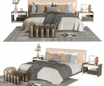 Modern Double Bed-ID:676632884