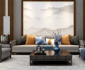 New Chinese Style Sofa Combination-ID:322491884