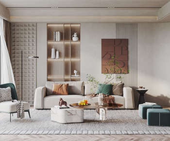 Wabi-sabi Style A Living Room-ID:180217038