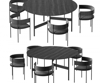 工业风圆形餐桌椅-ID:665619446
