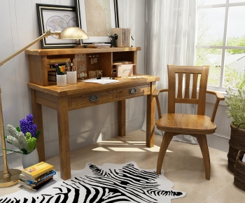 American Style Computer Desk And Chair-ID:866702083