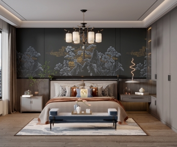 New Chinese Style Bedroom-ID:742183922