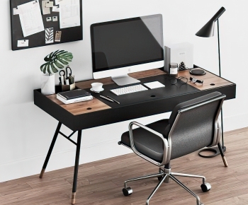 Modern Computer Desk And Chair-ID:107517969