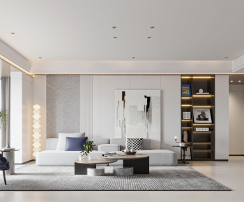 Modern Wabi-sabi Style A Living Room-ID:888964895