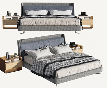 Modern Double Bed-ID:524859448
