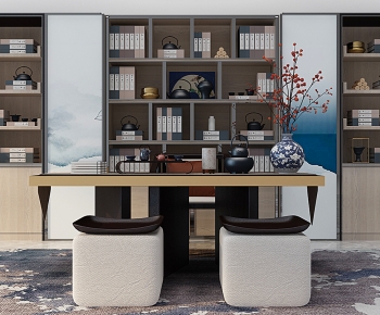 New Chinese Style Computer Desk And Chair-ID:676551109