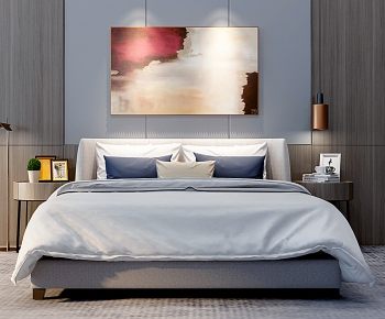 Modern Double Bed-ID:138228893