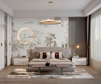 New Chinese Style Bedroom-ID:555267101