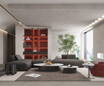 Wabi-sabi Style A Living Room-ID:743300951