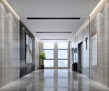 Modern Office Elevator Hall-ID:355834011