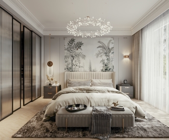 Simple European Style Bedroom-ID:256895076