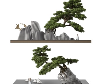 新中式松树盆景-ID:1360580