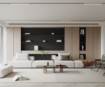 Modern Wabi-sabi Style A Living Room-ID:996349102