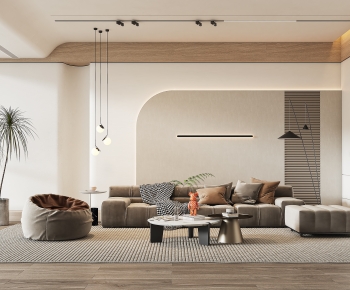Modern Wabi-sabi Style A Living Room-ID:756046065
