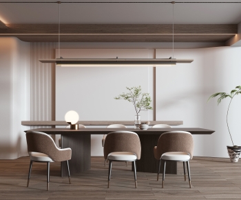 Modern Wabi-sabi Style Dining Room-ID:664129341