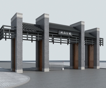New Chinese Style Facade Element-ID:830180614