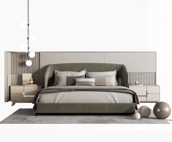Modern Double Bed-ID:856375936