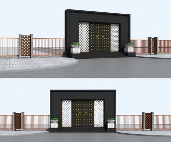 New Chinese Style Facade Element-ID:486305953