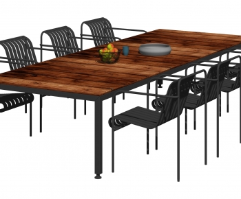Industrial Style Dining Table And Chairs-ID:169378043