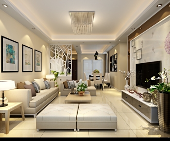 Modern A Living Room-ID:611843112