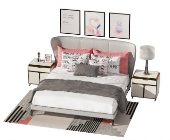 Nordic Style Double Bed-ID:857537037