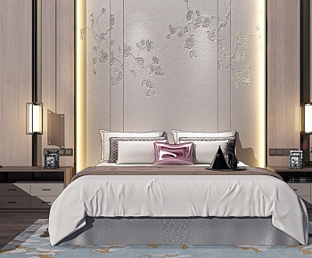 New Chinese Style Double Bed-ID:817517042