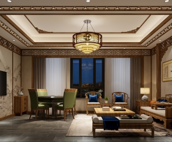 Chinese Style Office Living Room-ID:494987967