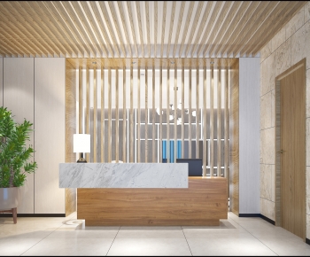 Modern Office Reception Desk-ID:988957888