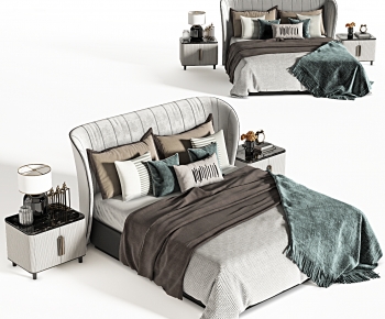 Modern Double Bed-ID:840981967