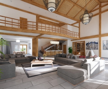 New Chinese Style A Living Room-ID:839860926