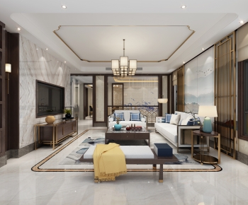 New Chinese Style A Living Room-ID:650105002