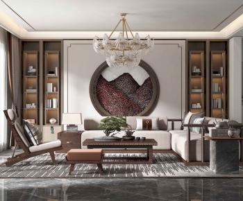 New Chinese Style A Living Room-ID:652087931