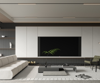 Modern Wabi-sabi Style A Living Room-ID:889110097
