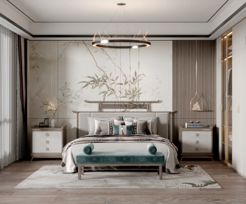 New Chinese Style Bedroom-ID:423842912