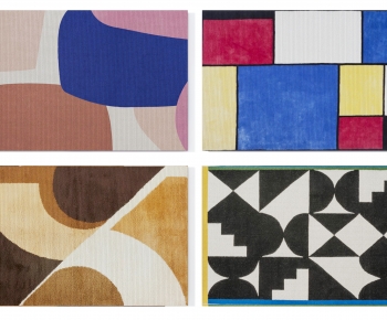 现代彩色抽象图案地毯组合-ID:383022076