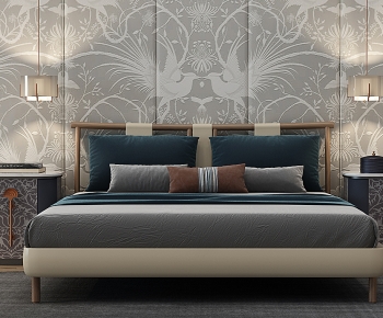 New Chinese Style Double Bed-ID:971700913