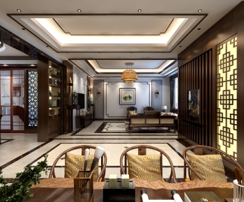 New Chinese Style A Living Room-ID:527537119