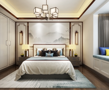 New Chinese Style Bedroom-ID:281204942