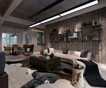 Industrial Style A Living Room-ID:875838998